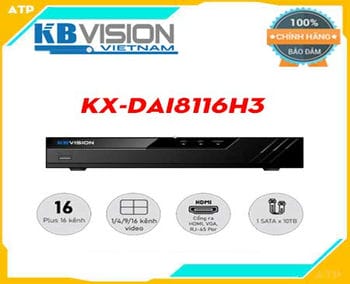 KX-DAi8116H3,Đầu ghi hình 16 kênh 5 in 1 KBVISION KX-DAi8116H3,đầu ghi hình KX-DAi8116H3, KBVISION KX-DAi8116H3,lắp đặt đầu ghi hình  KBVISION KX-DAi8116H3,đầu