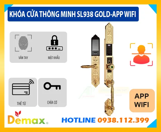 Khóa Cửa Đại Sảnh SL938 GOLD-APP WIFI,SL938 GOLD-APP WIFI,Demax SL938 GOLD-APP WIFI,Khóa Cửa Thông Minh SL938 GOLD-APP WIFI,Khóa Cửa SL938 GOLD-APP WIFI,khóa vân vay SL938 GOLD-APP WIFI,khóa cửa SL938 GOLD-APP WIFI,khóa cửa Demax SL938 GOLD-APP WIFI,
