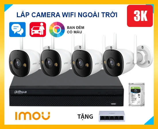 Lắp Camera Wifi Ngoài Trời Ban Đêm Có Màu, bộ camera wifi ngoài trời, lắp đặt camera wifi ngoài trời trọn bộ, trọn bộ camera wifi ngoài trời, lắp bộ camera wifi ngoài trời