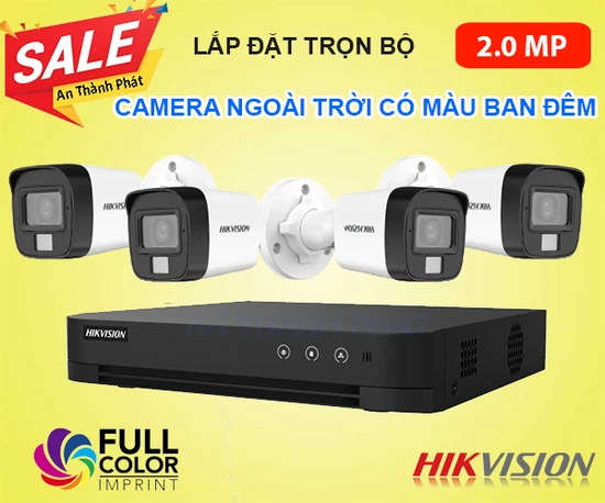 bộ camera ngoài trời ban đêm có màu, trọn bộ camera ngoài trời full color, lắp bộ camera full color ngoài trời, lắp đặt camera ngoài trời có màu ban đêm