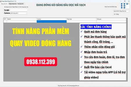 phần mềm quay video đóng hàng, phần mềm ghi hình đóng gói đơn hàng, phần mềm quản lý video đóng hàng, phần mềm truy xuất video theo mã vận đơn, phần mềm camera đóng gói hàng, phần mềm quản lý đơn hàng kết hợp camera, phần mềm quay video đóng gói
