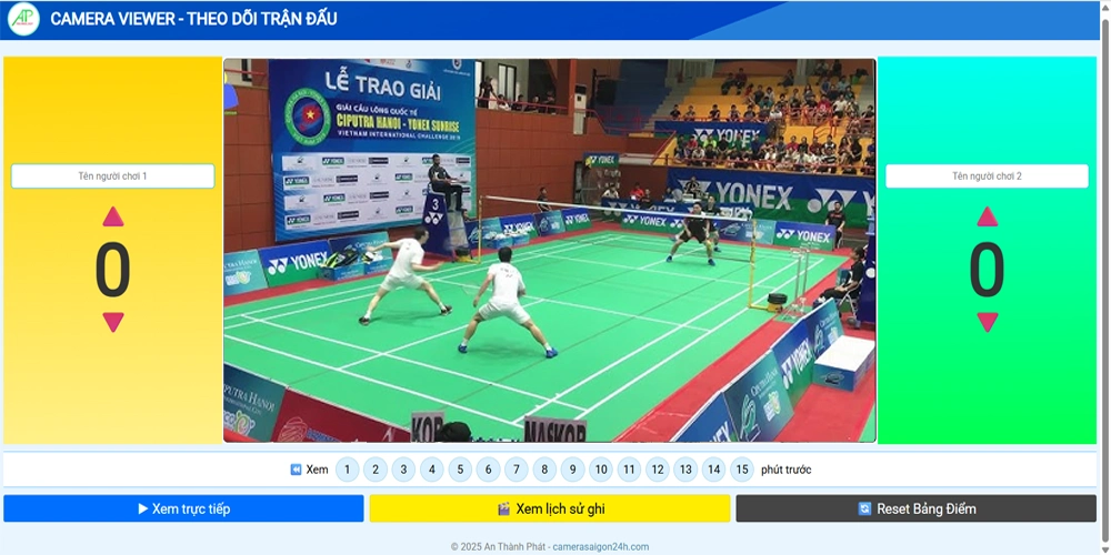 Bảng Điểm Camera Livestream Check Var Câu Lông