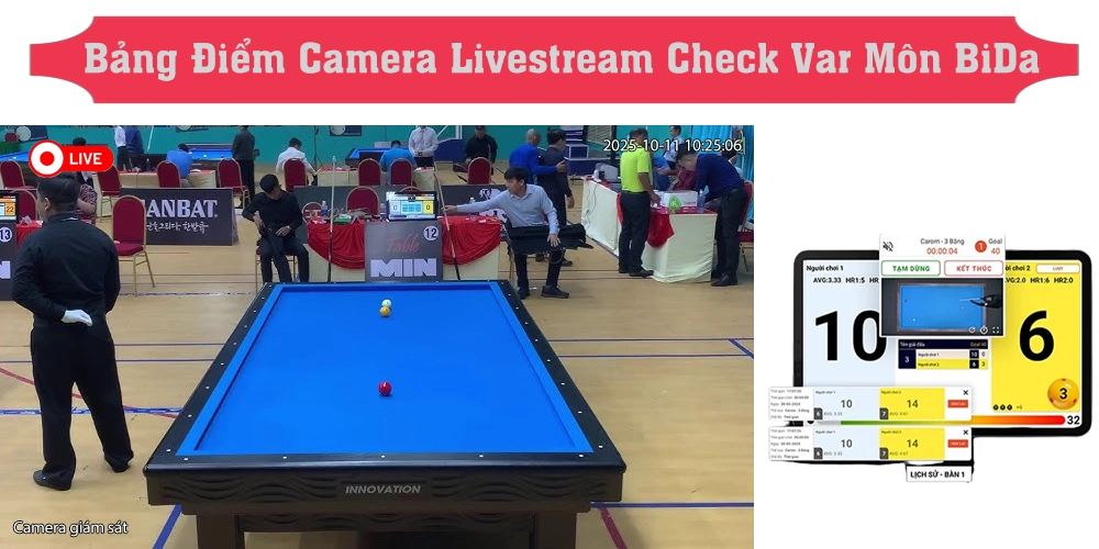 Bảng Điểm Camera Livestream Check Var Billiards