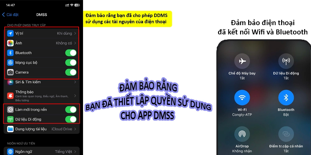 Cấp các quyền cho app DmSS để cài dặt được camera dahua 