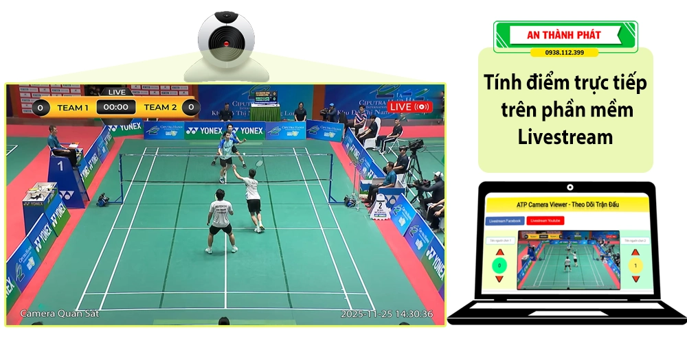 Camera Livestream Cầu Lông Check Var Hightlight