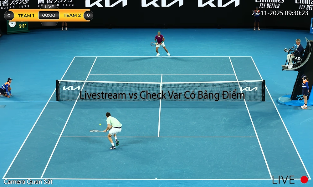 Camera Livestream Check Var Tennis Có Bản Điểm