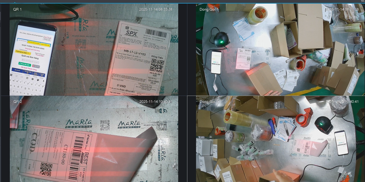 Camera Quay Quá Trình Đóng Gói Hàng