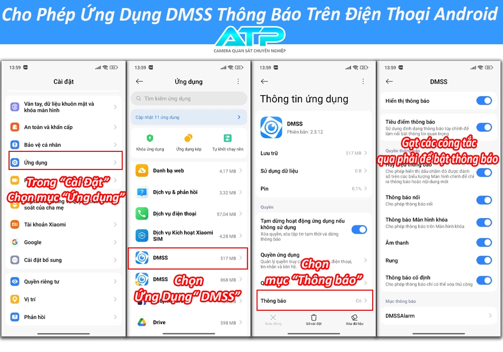 Cách Bật Tắt Thông Báo Camera Dahua Trên Điện Thoại
