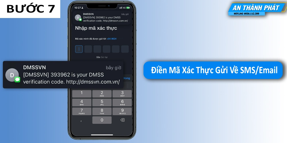 Điền Mã Xác Thực Gửi Về SMS/Email