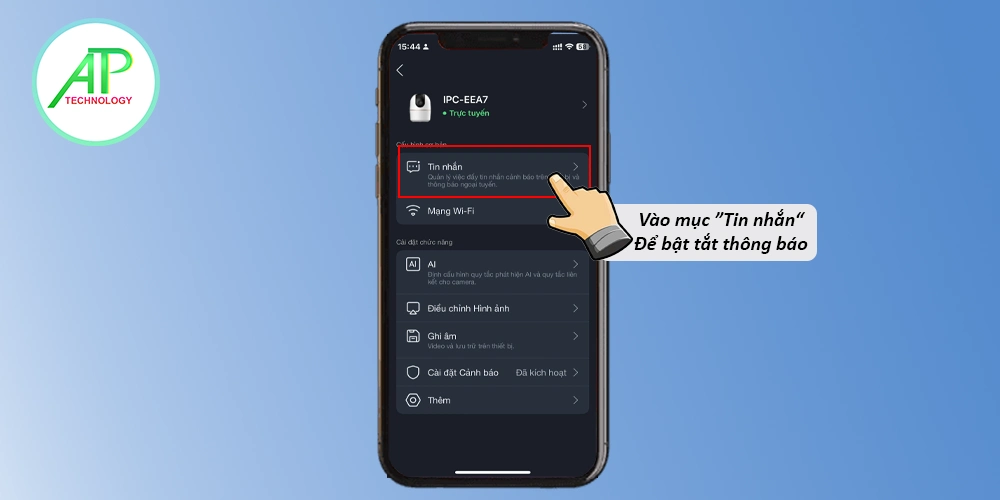 Cách Bật Tắt Thông Báo Camera Dahua Trên Điện Thoại