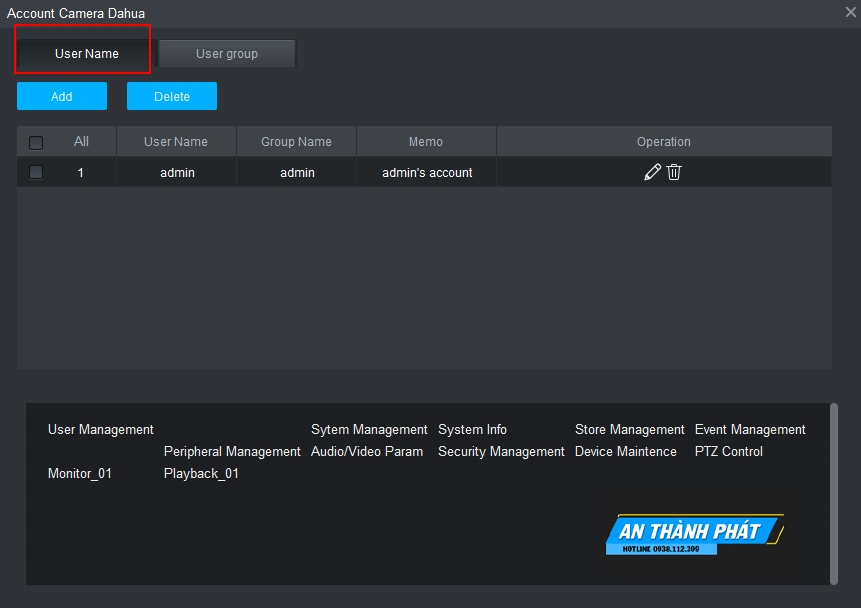Hướng Dẫn Phân Quyền User Camera Dahua