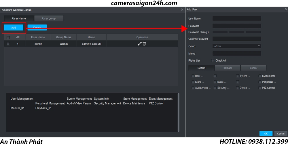 Hướng Dẫn Phân Quyền User Camera Dahua