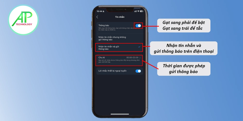 Cách Bật Tắt Thông Báo Camera Dahua Trên Điện Thoại