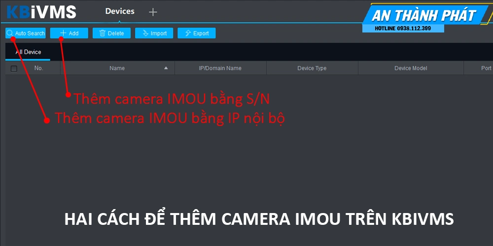 hai cách thêm camera imou trên kbivms