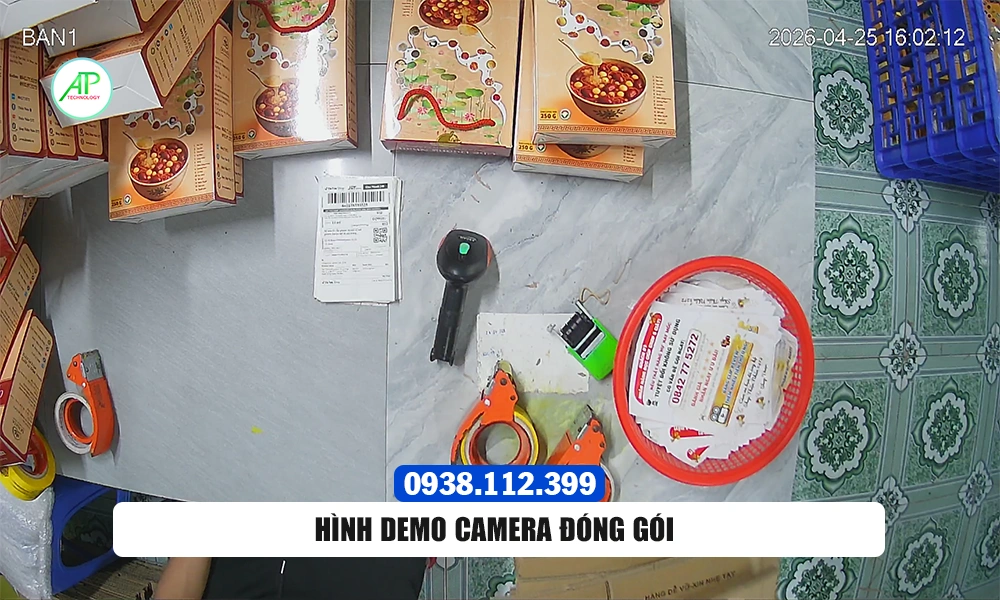 hình demo camera đóng gói soi mã vận đơn