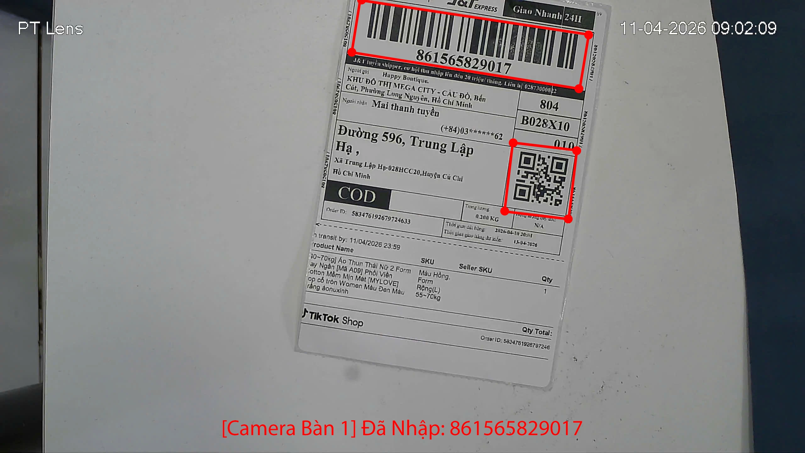 Camera Quét Mã Vận Đơn