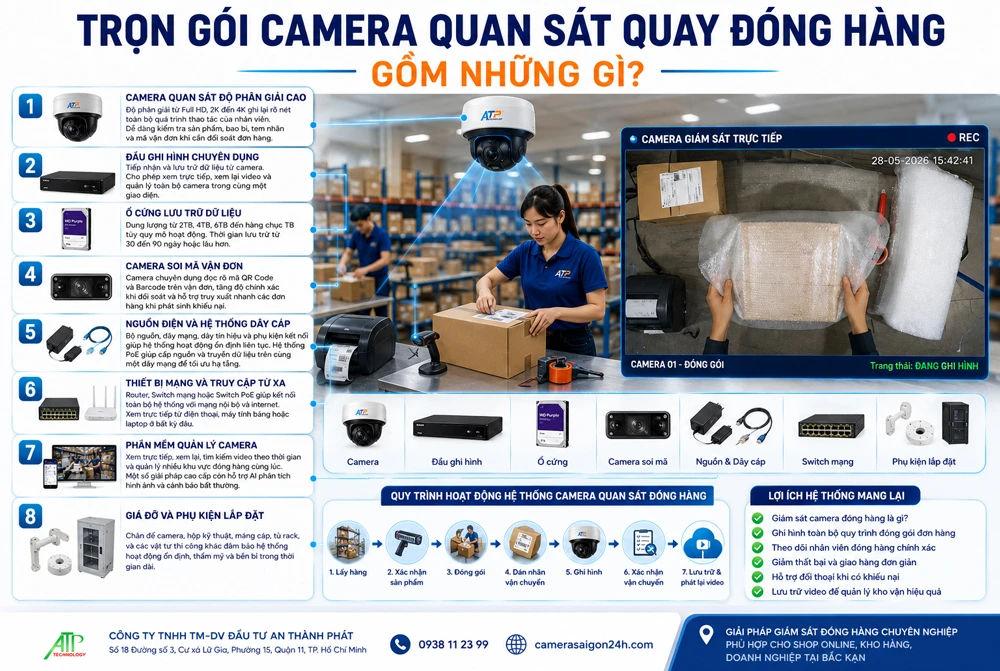 tron gói camera quay đóng hàng