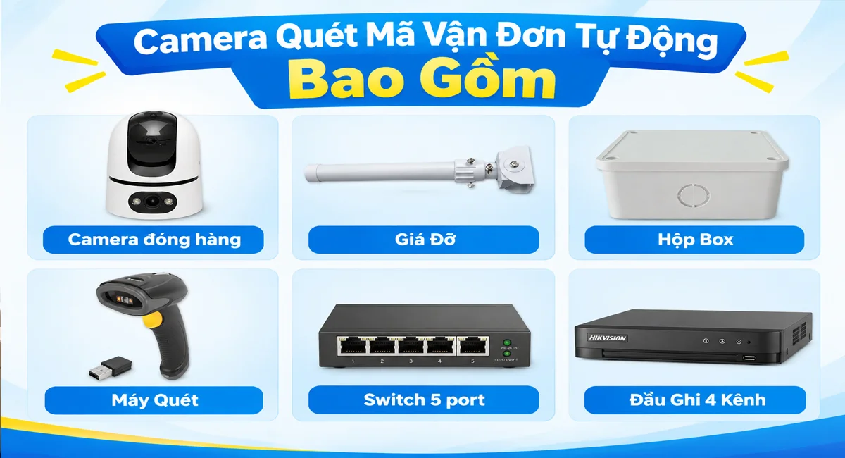 Lắp Camera Quét Mã Vận Đơn Tự Động