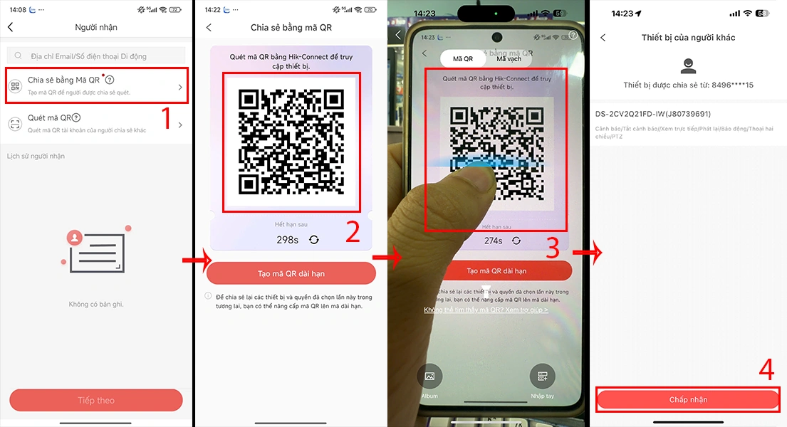 chia sẽ bằng cách tạo mã QR