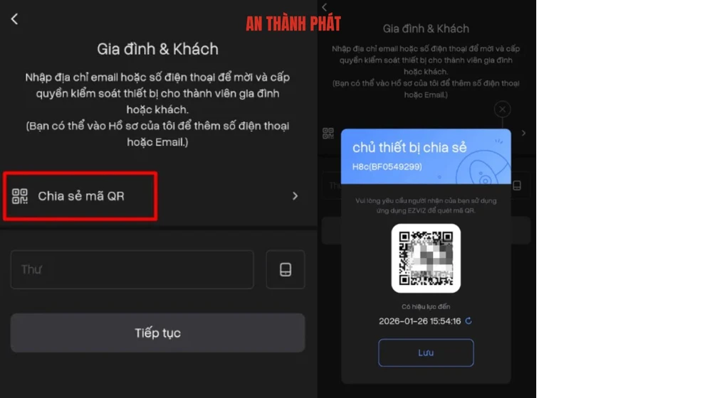 cách chia sẻ camera Ezviz cho nhiều điện thoại khác