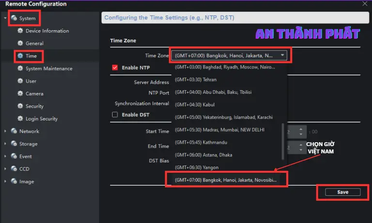 Cách chỉnh ngày giờ cho camera Hikvision - Bước 3