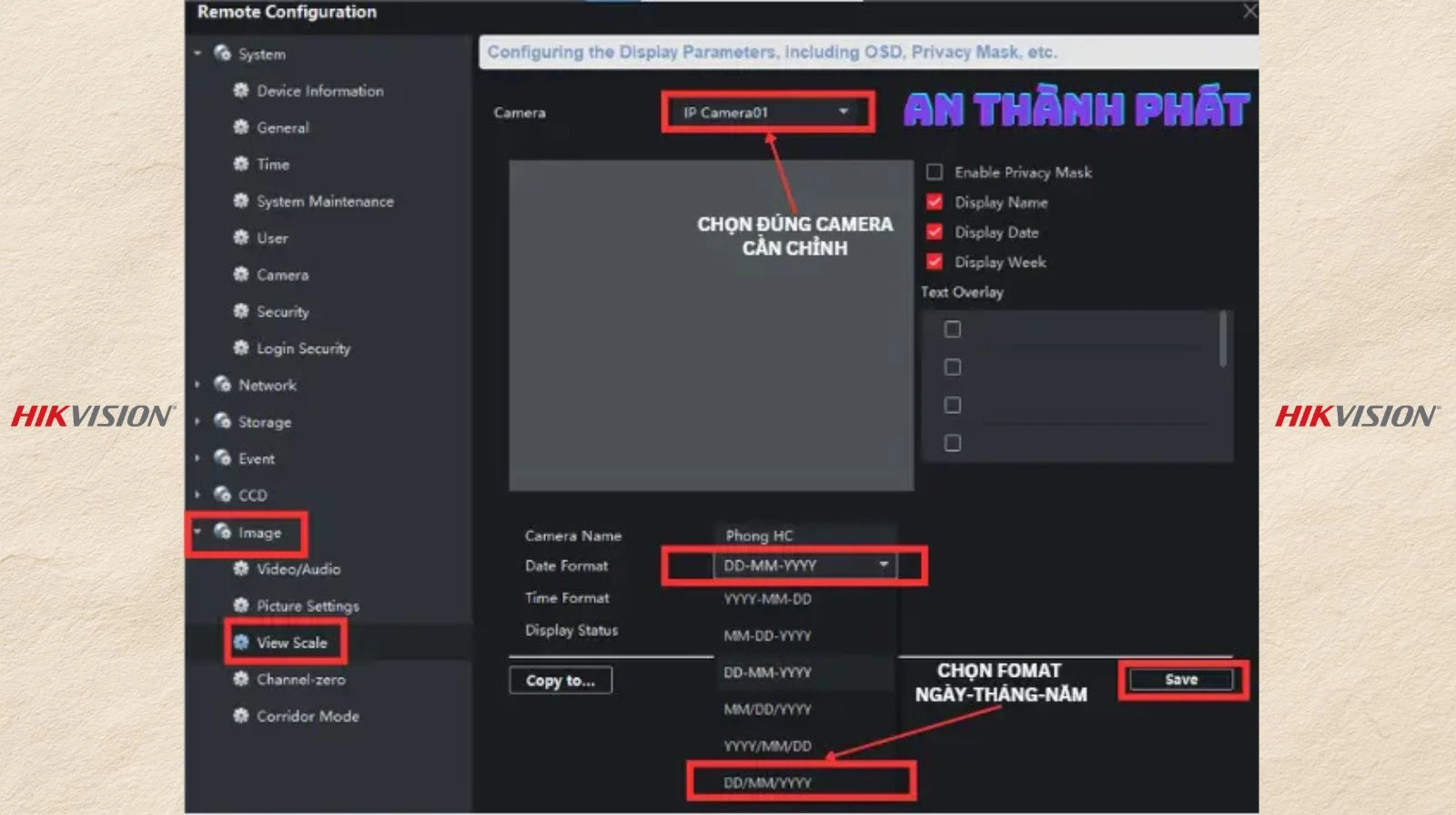 Cách chỉnh ngày giờ cho camera Hikvision - Bước 4