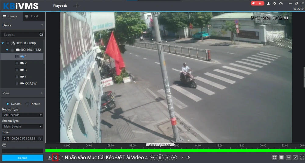 chọn cây kéo để tải video