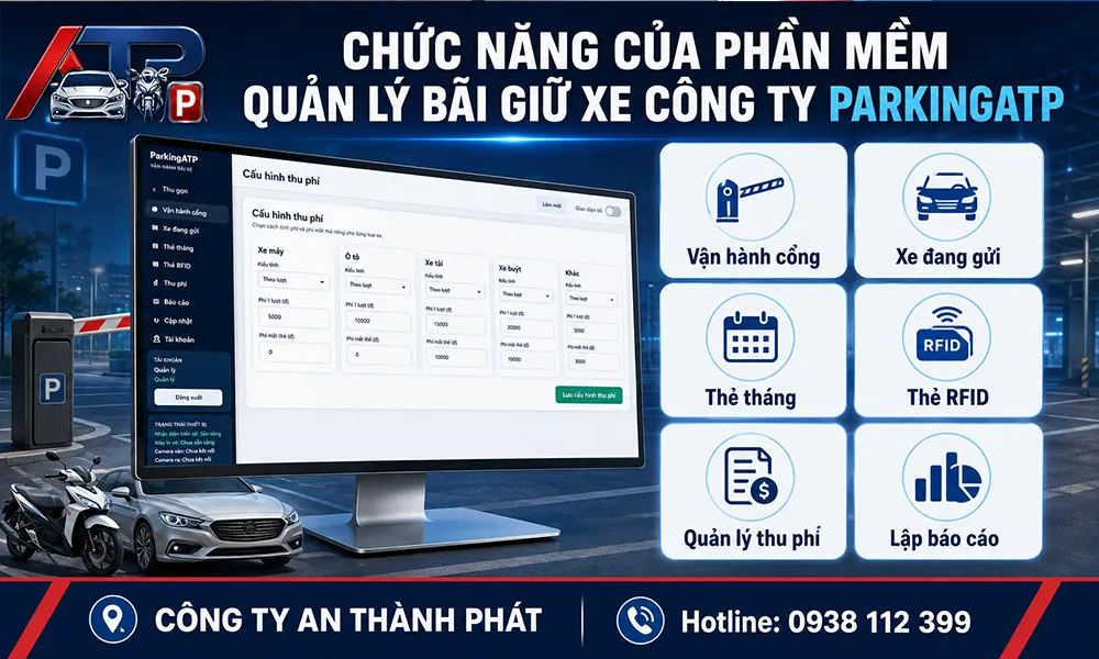 chức năng của phần mềm quản lý bãi giữ xe công ty parkingATP