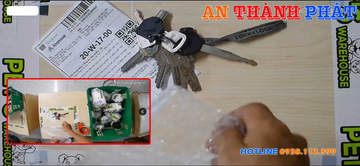 Hình demo lắp camera xem mã vận đơn