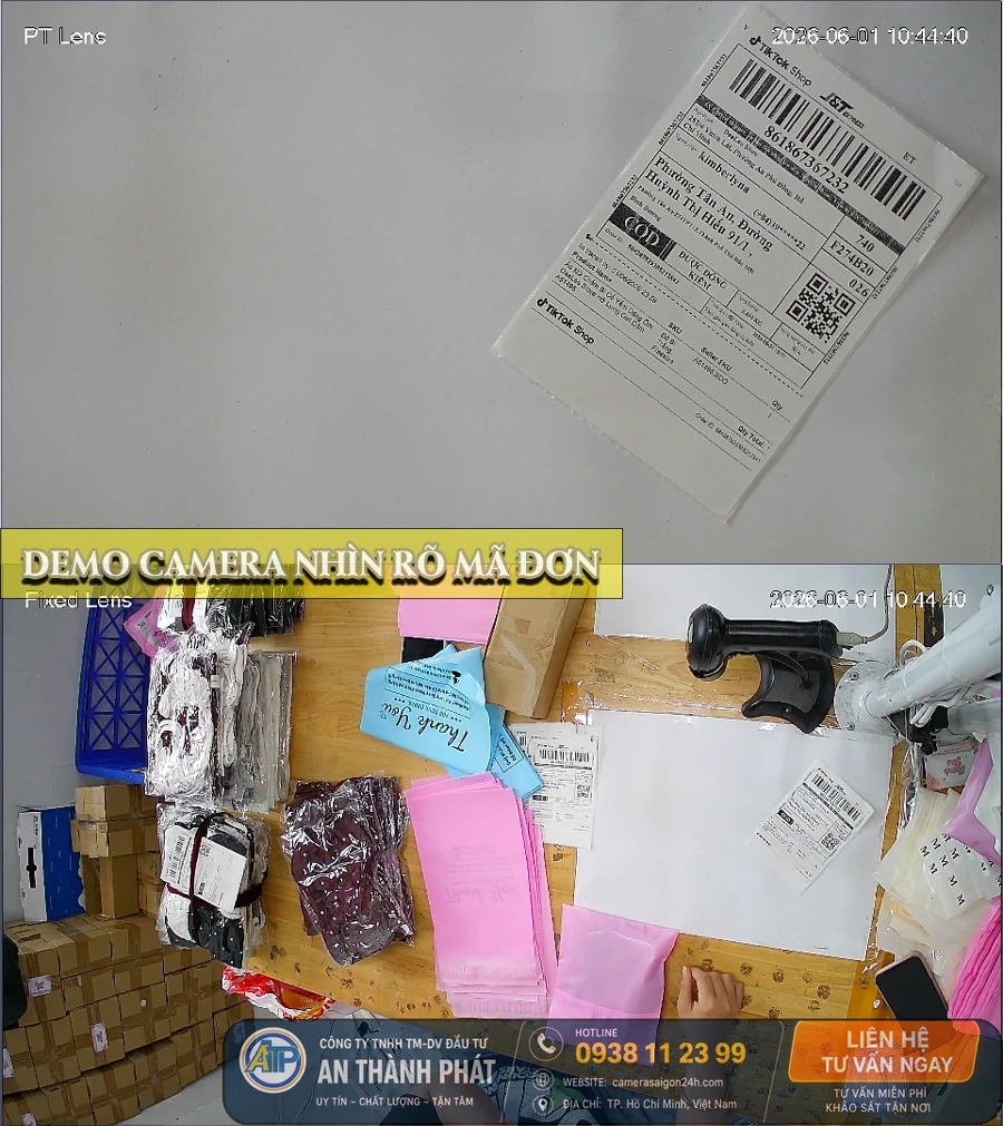 demo camera quan sat quay rõ mã vận đơn chuyên nghiệp 