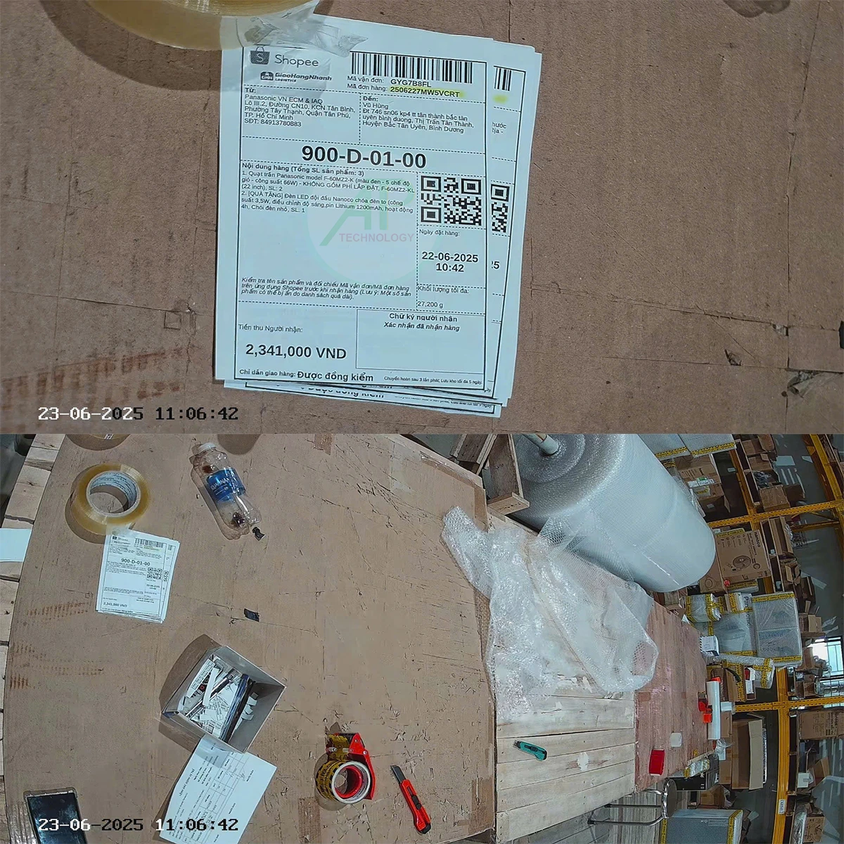 Camera Quay Đóng Hàng Soi Mã Vận Đơn tích hợp phần mềm