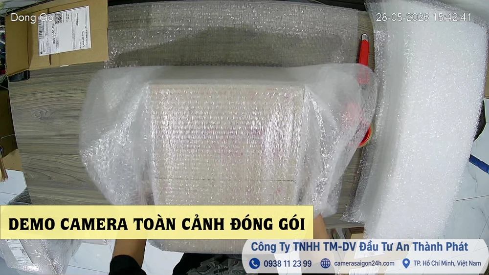 hình ảnh demo camera quan sát quay toàn cảnh đóng gói 