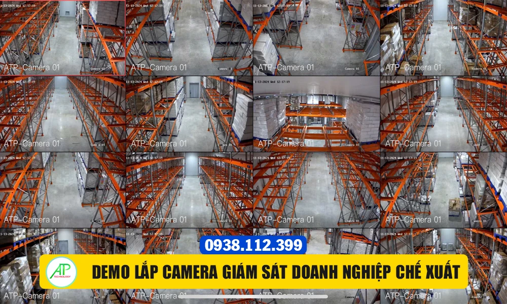 hình ảnh demo lắp camera giám sát hải quan trong doanh nghiệp chế xuất