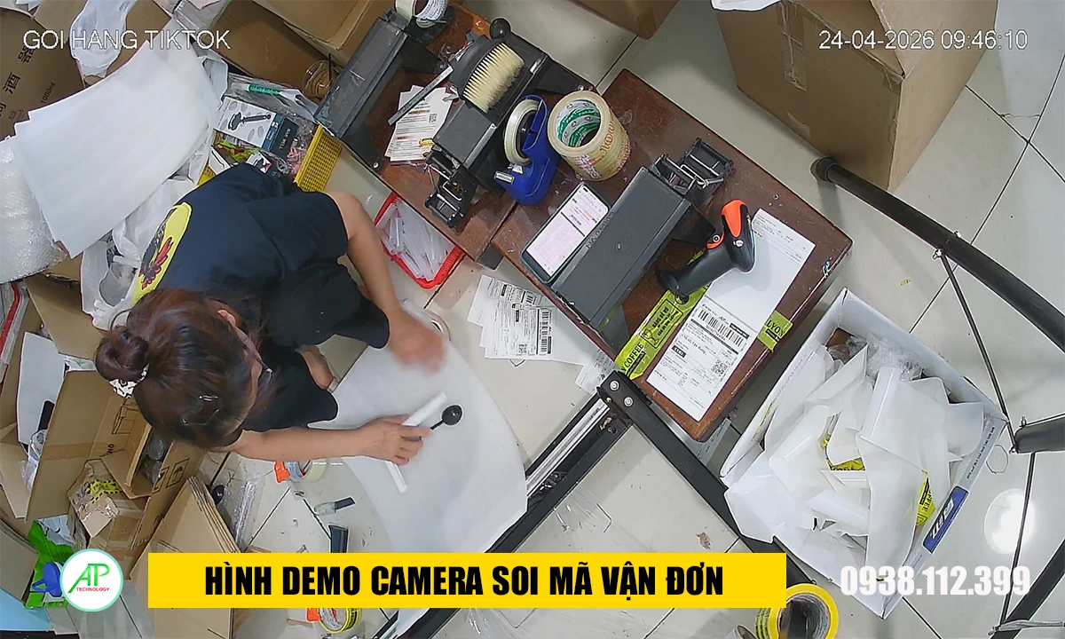 hình ảnh demo lắp đặt camera soi mã vận đơn khu vực miền Trung