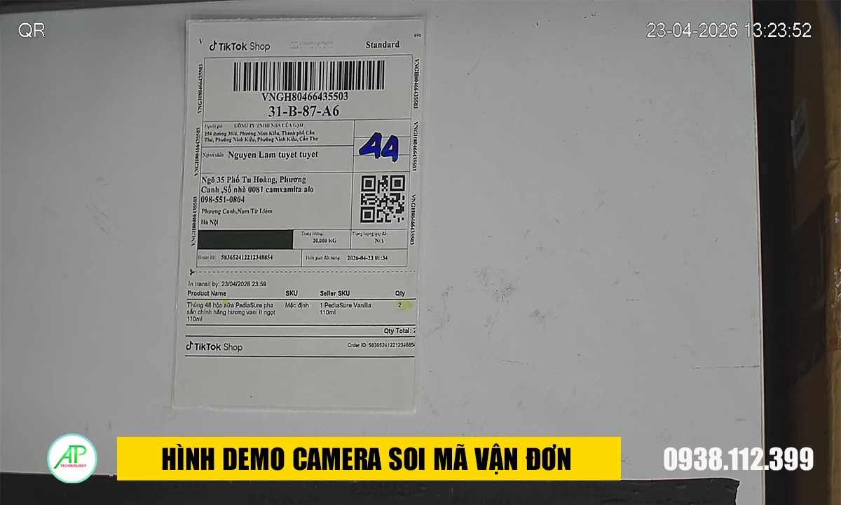 hình ảnh demo lắp đặt camera soi mã vận đơn khu vực miền Trung