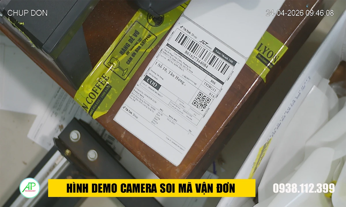 hình ảnh demo lắp đặt camera soi mã vận đơn khu vực miền Trung