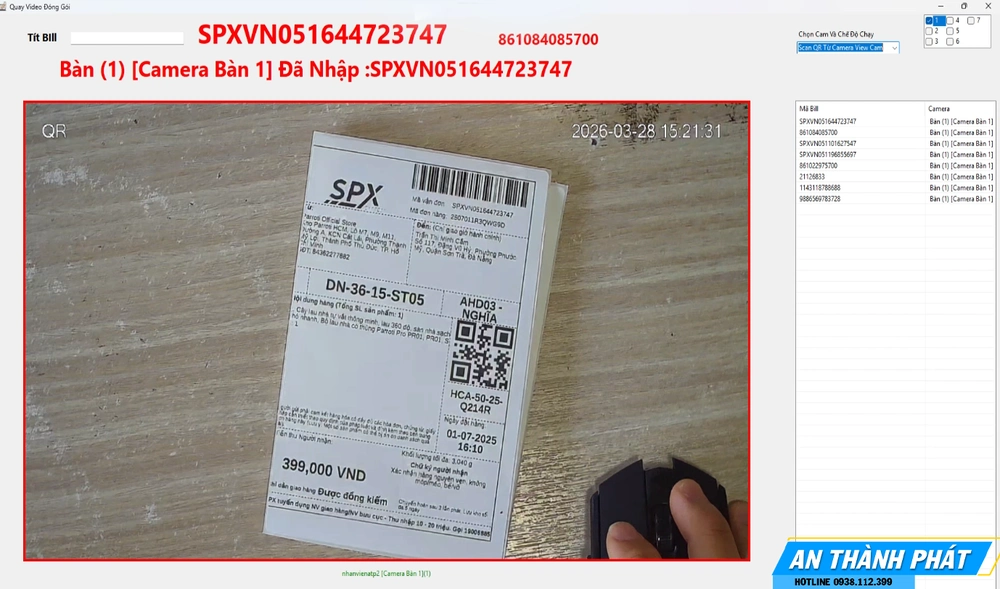 Camera Đọc Mã QR Đơn Hàng