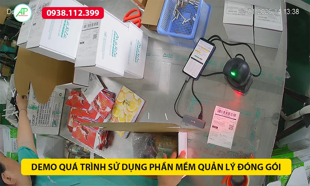 hình demo quá trình sử dụng phần mềm quản lý đóng gói