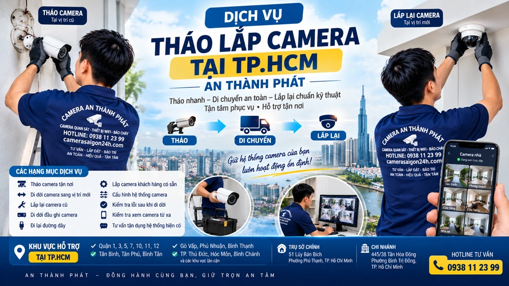 dịch vụ tháo và lắp đặt camera chuyên nghiệp