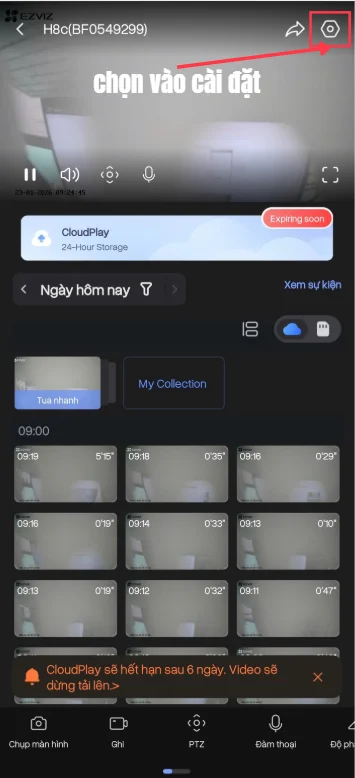 ĐỔI MẬT KHẨU CAMERA EZVIZ BƯỚC 2