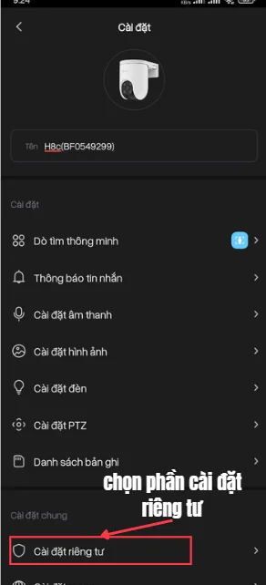 ĐỔI MẬT KHẨU CAMERA EZVIZ BƯỚC 3
