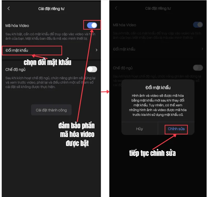ĐỔI MẬT KHẨU CAMERA EZVIZ BƯỚC 4