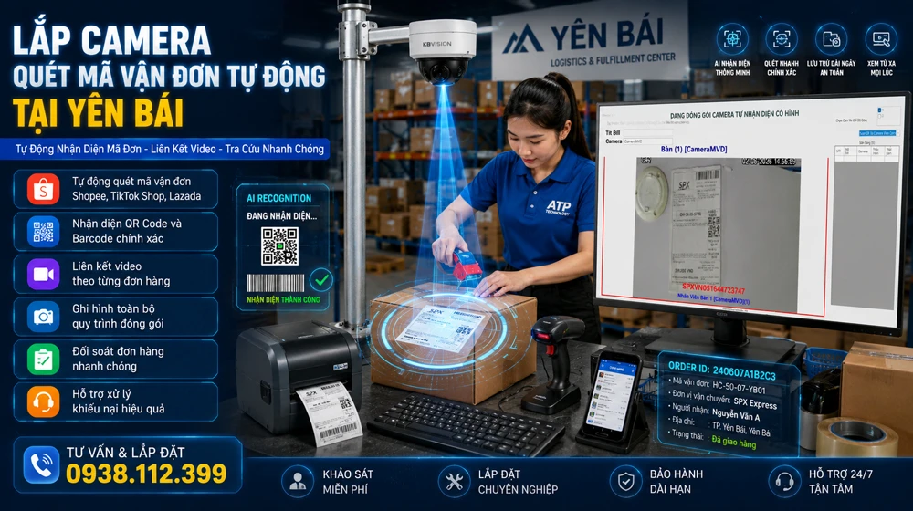 lắp đặt camera quan sát quét mã vận đơn tự động tại yên bái. 