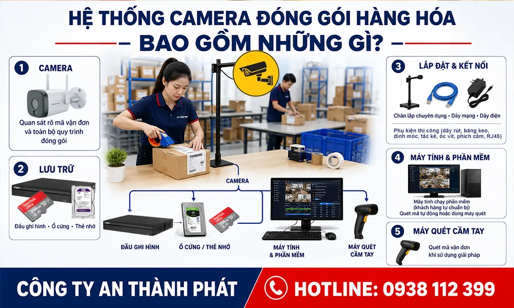 hệ thống camera đóng gói hàng hóa bao gồm những gì