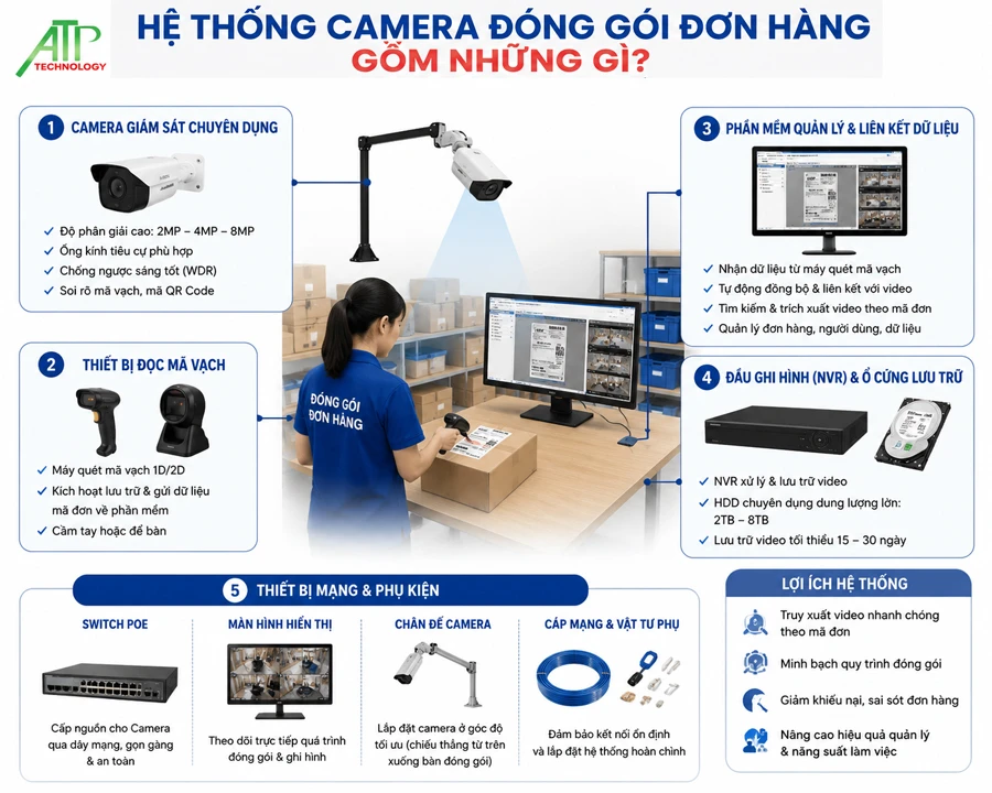 hệ thống camera quan sat đọc mã đơn gốm những gì 