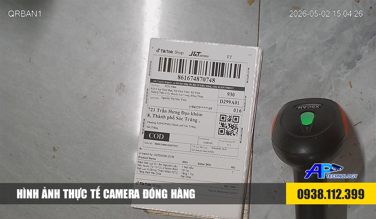 hình demo Camera đóng hàng dành cho sàn thương mại điện tử