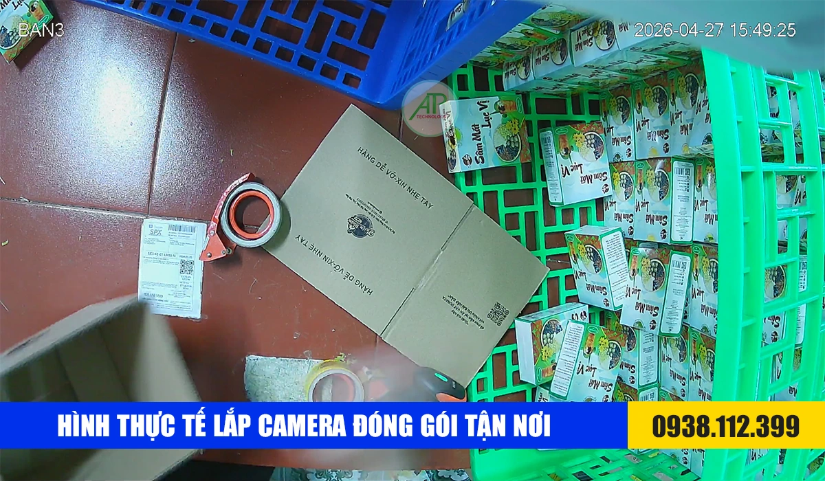 Hình demo lắp camera đóng hàng tận nơi giá rẻ