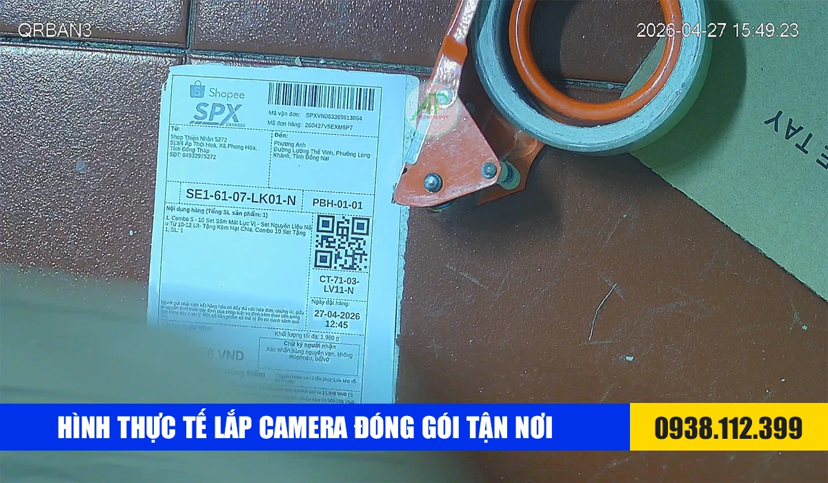 Hình demo lắp camera đóng hàng tận nơi giá rẻ