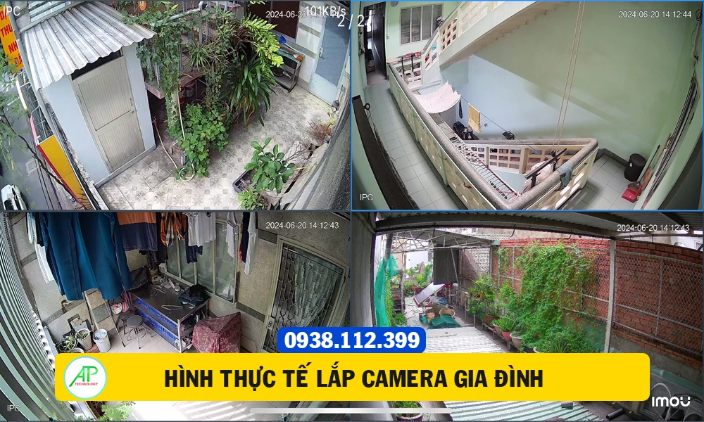hình thực tế lắp camera gia đình giá rẻ