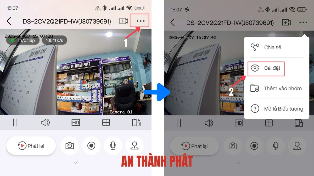 Cách bật tắt thông báo camera Hikvision trên điện thoại - Bước 2